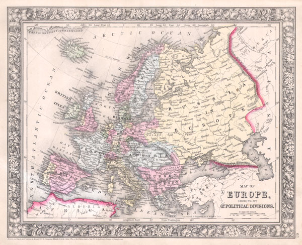 Map of Europe, showing its Gt. Political Divisions. - Main View