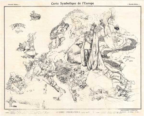 Carte Symbolique de L'Europe. / Europe en 1914. - Main View