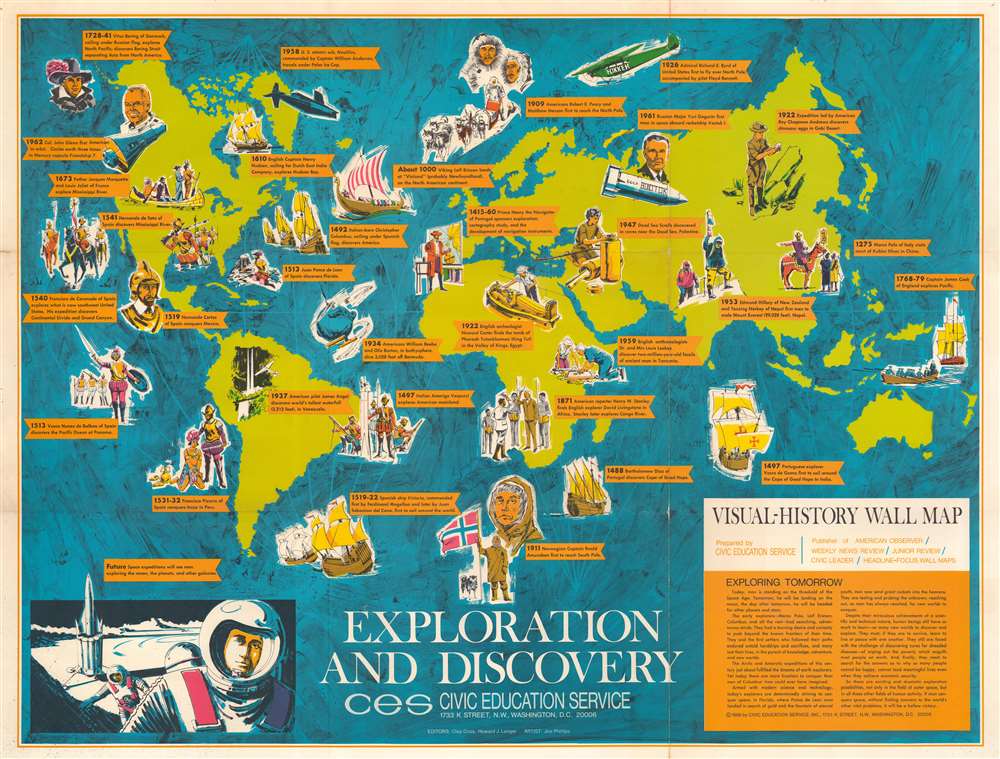 Exploration and Discovery. Visual-History Wall Map. - Main View