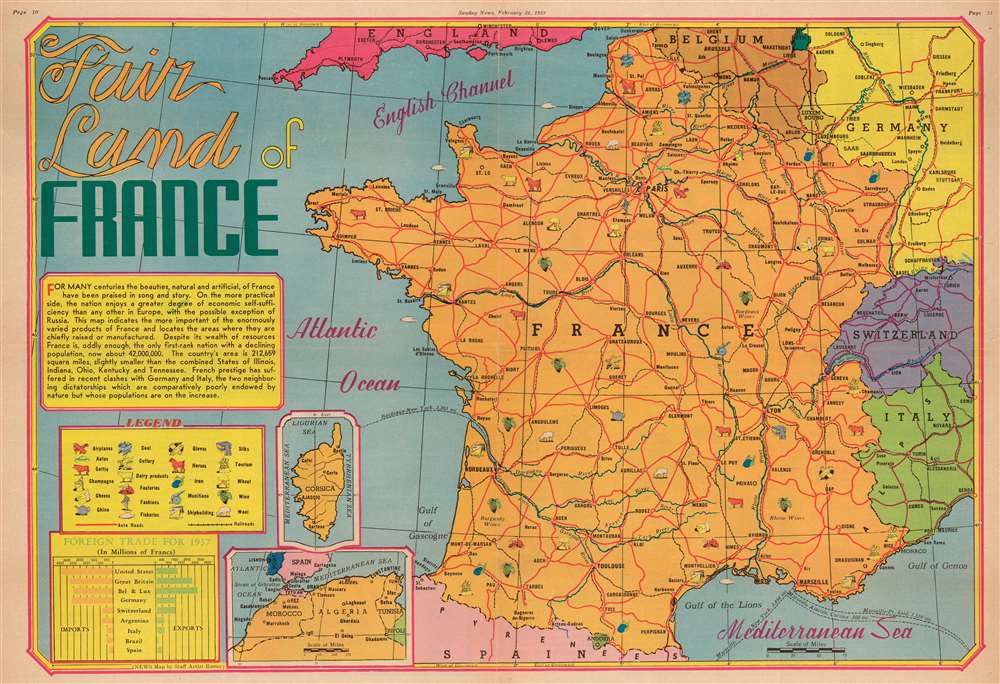 1939 Sundberg Map of France