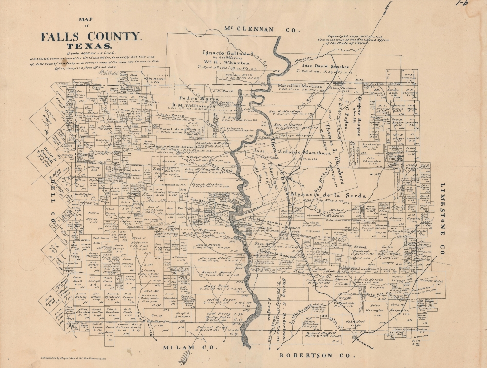 Map of Falls County, Texas. - Main View