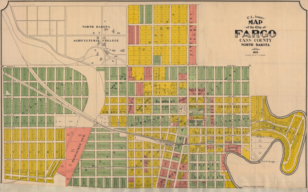 F. L. Anders' Map of the City of Fargo Cass County North Dakota. - Main View