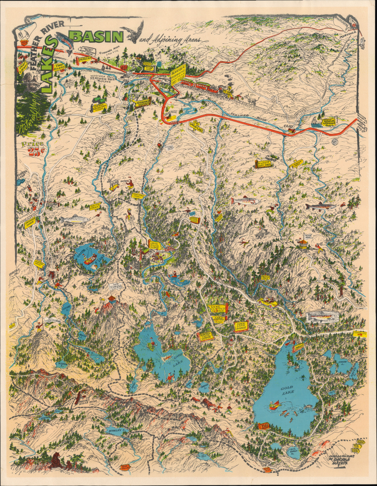 1947 Mathis Pictorial View of Feather River Basin and Lakes, California