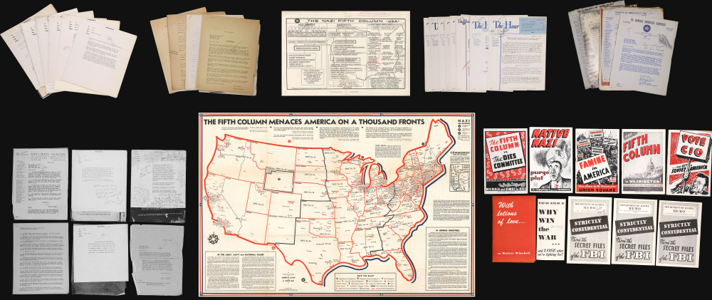 1940-44 Winchell / Kamp Archive / Map on American Facism, Kamp-Winchel Feud