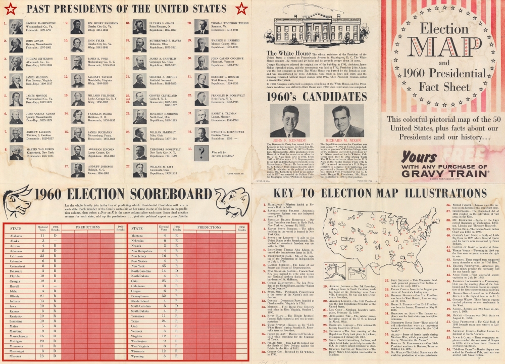 The 50 United States of America. / Election Map and 1960 Presidential Fact Sheet. - Alternate View 1