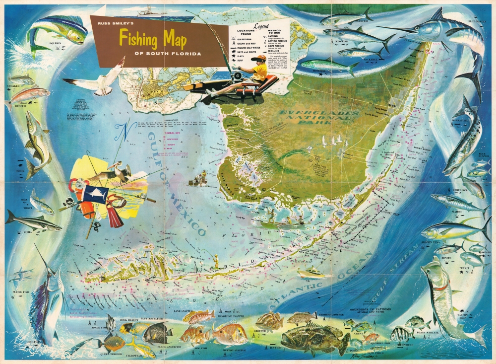 Russ Smiley's Fishing Map of South Florida. - Main View