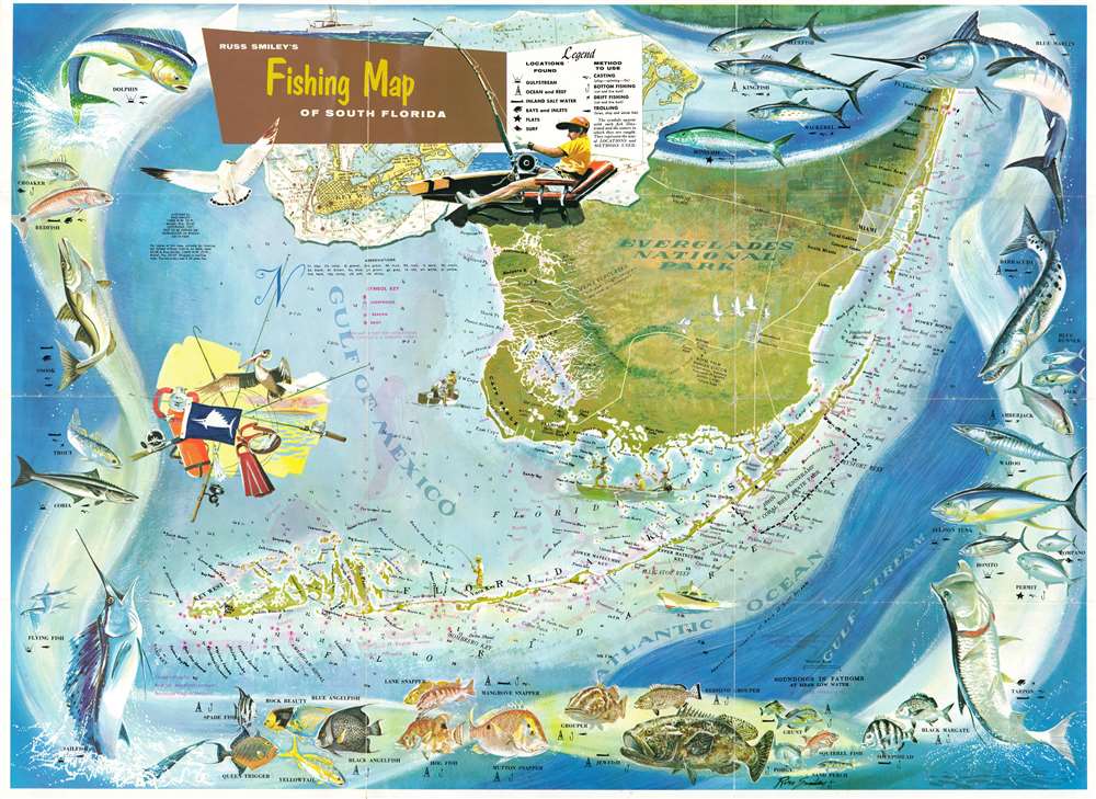 Russ Smiley's Fishing Map of South Florida. - Main View