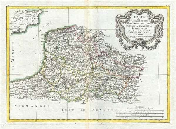 Carte des Gouvernements de Flandre Francoise, d'Artois, de Picardie et du Boulenois. - Main View