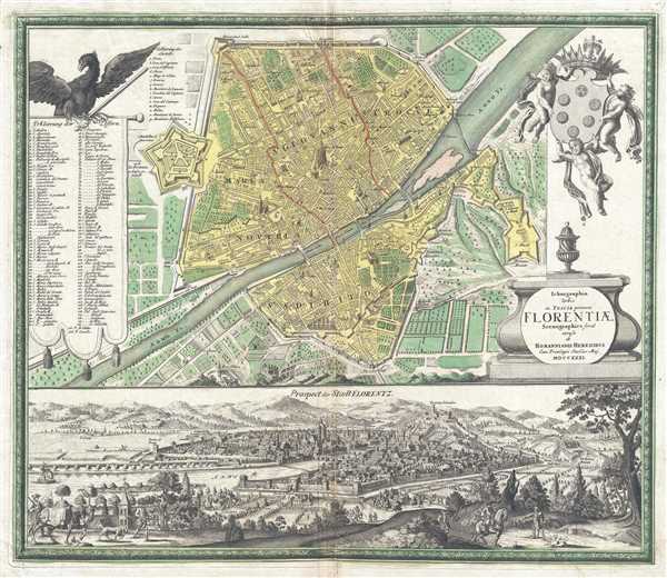 Ichnographia Urbis in Tuscia primariæ Florentiae. Scenographice. - Main View