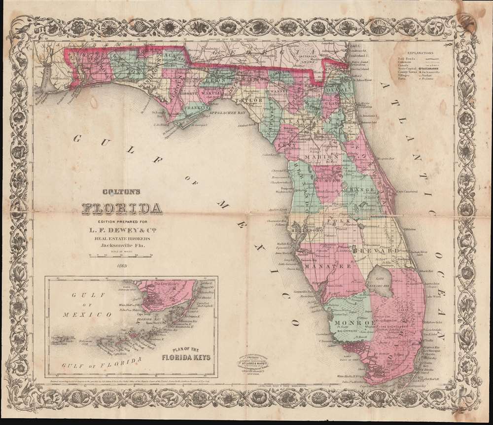 Colton's Florida edition prepared for L. F. Dewey and Co. Real Estate Brokers Jacksonville, Fla. - Main View