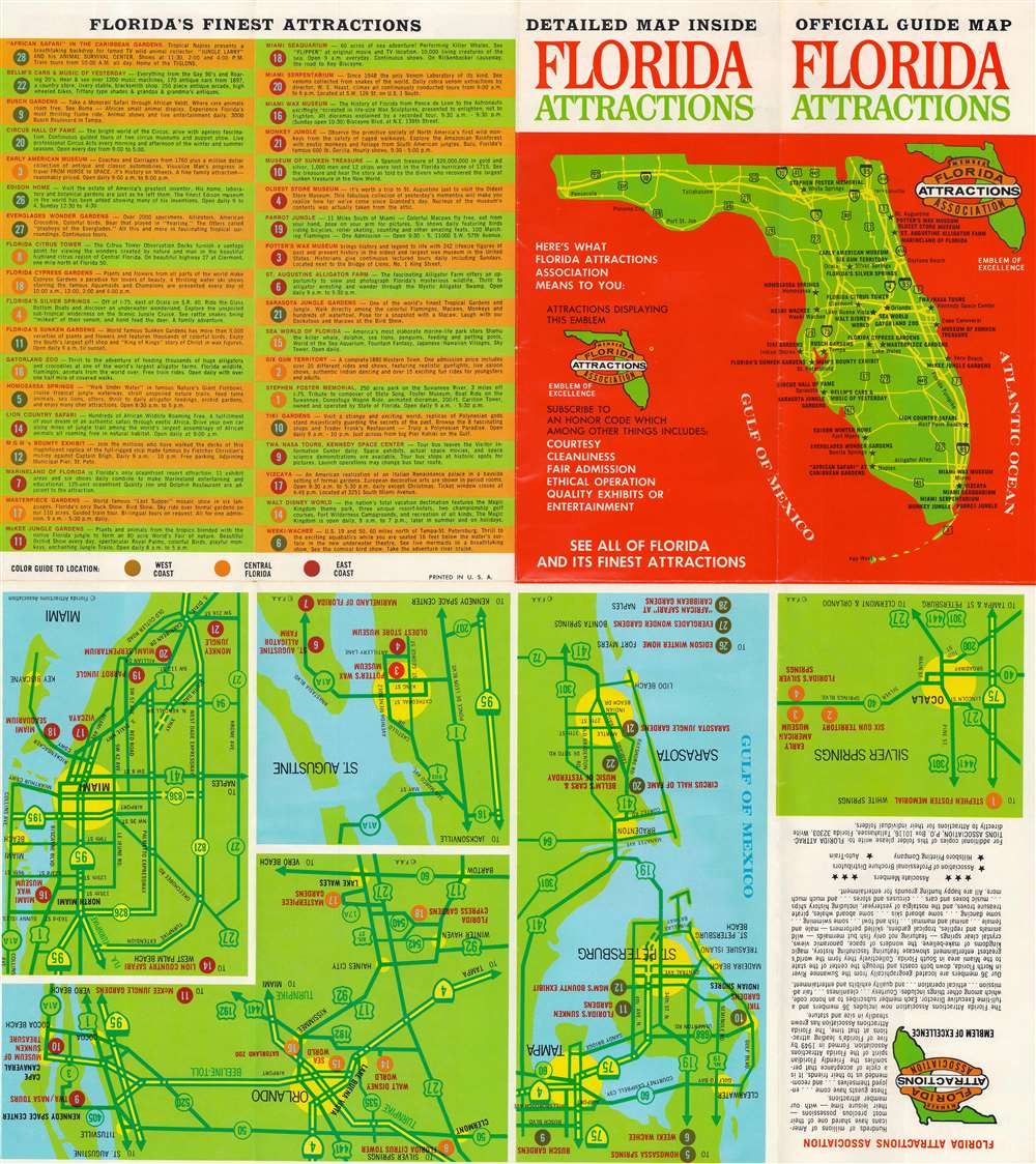 Official Guide Map Florida Attractions. - Alternate View 1