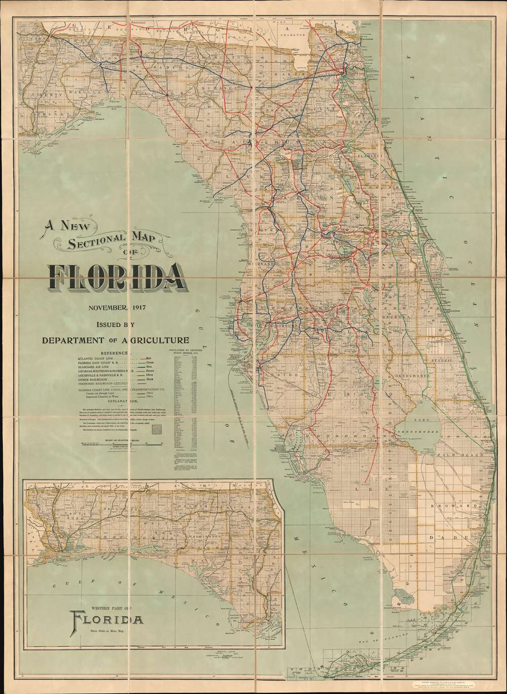 A New Sectional Map of Florida. - Main View