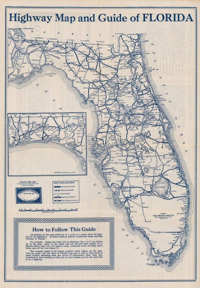 Highway Map and Guide of Florida. - Main View