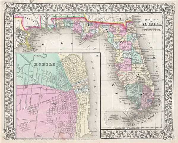 County Map of Florida. - Main View