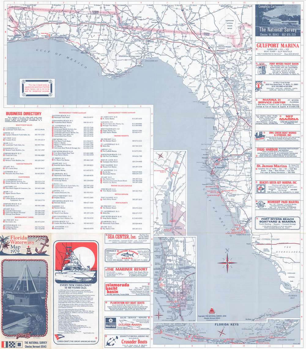 Florida Waterways Map 1979. - Alternate View 1