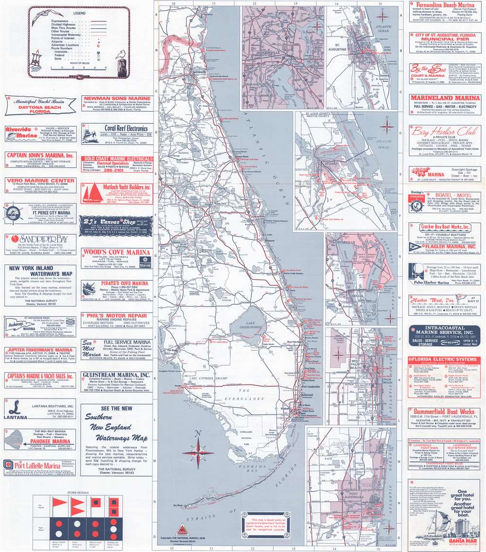 Florida Waterways Map 1979. - Main View