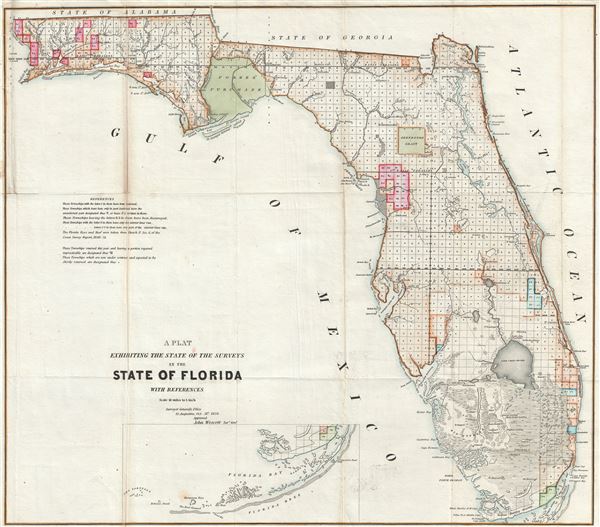 A Plat Exhibiting the State of the Surveys in the State of Florida with References. - Main View