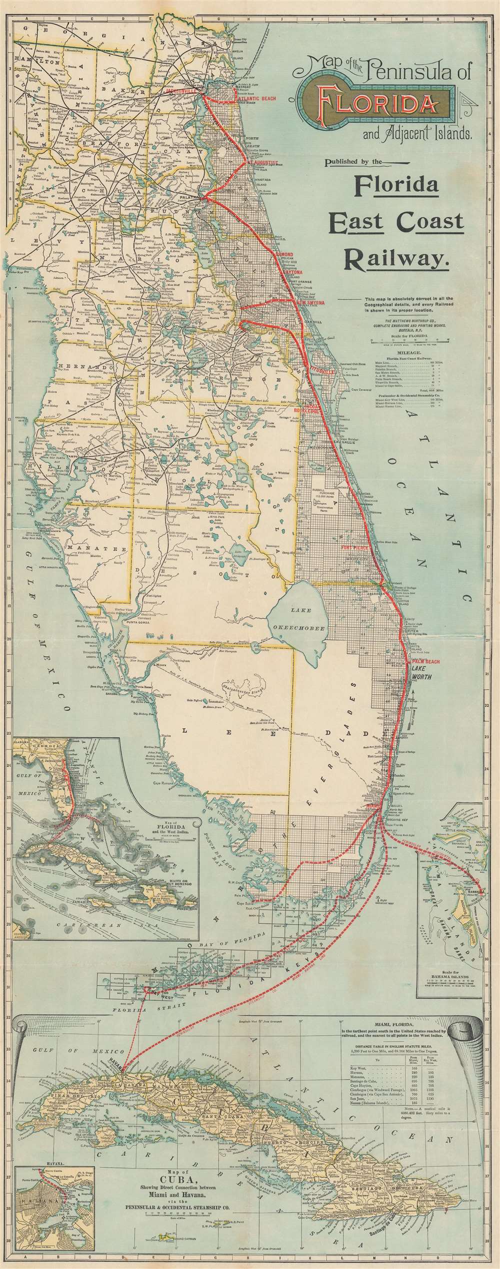 Map of the Peninsula of Florida and Adjacent Islands. - Main View