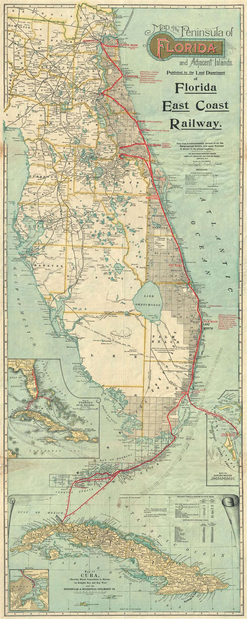 Map of the Peninsula of Florida and Adjacent Islands. - Main View