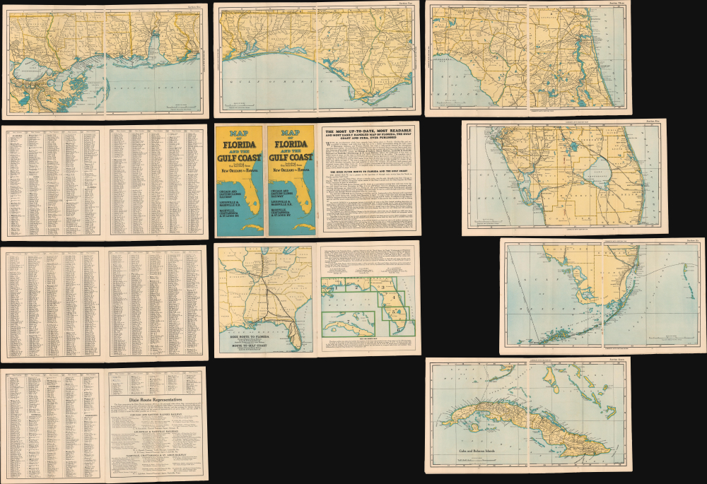 1926 Poole Brothers Atlas of Florida and the Gulf Coast, w/ Cuba