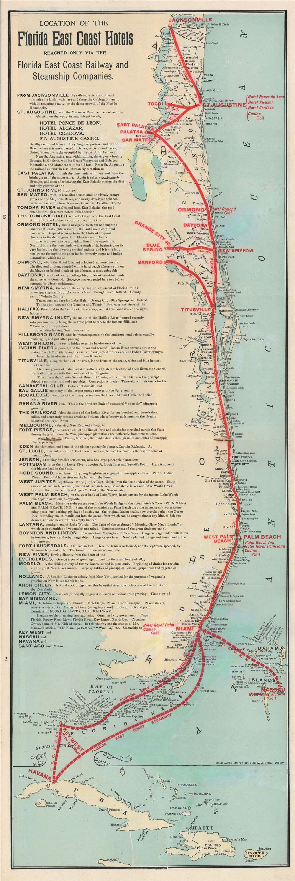 Location of the Florida East Coast Hotels Reached Only Via the Florida East Coast Railway and Steamship Companies. - Main View