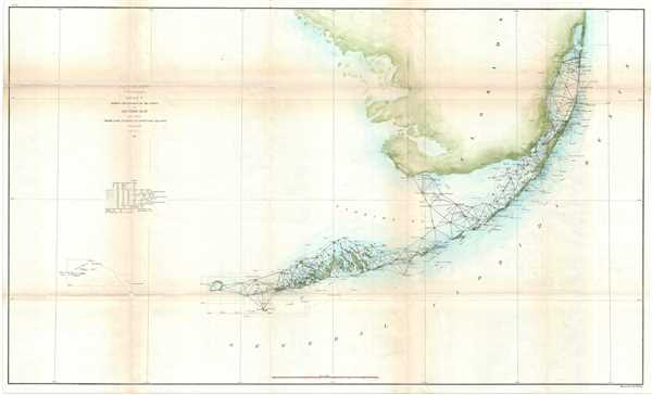 Sketch F Showing the Progress of the Survey in Section No VI from Cape Florida to Tortugas Island. - Main View