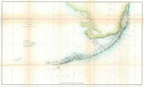 Sketch F Showing the Progress of the Survey in Section No VI from Cape Florida to Tortugas Island. - Main View