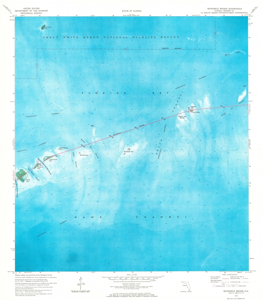 Marathon Quadrangle. Sevenmile Bridge Quadrangle. Big Pine Quadrangle. Summerland Key Quadrangle. Sugarloaf Key Quadrangle. Saddlebunch Keys Quadrangle. - Alternate View 3