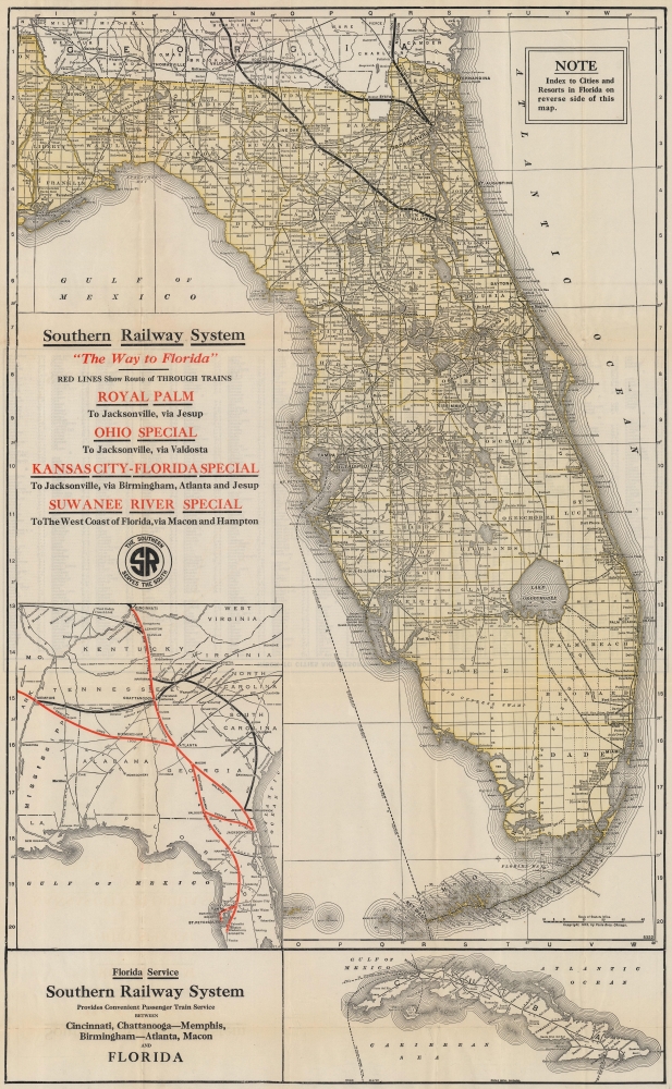Southern Railway System. 'The Way to Florida'. - Main View