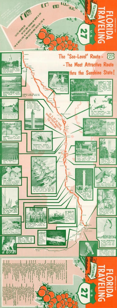 Complete Map Florida Traveling Featuring U.S. 27. - Main View