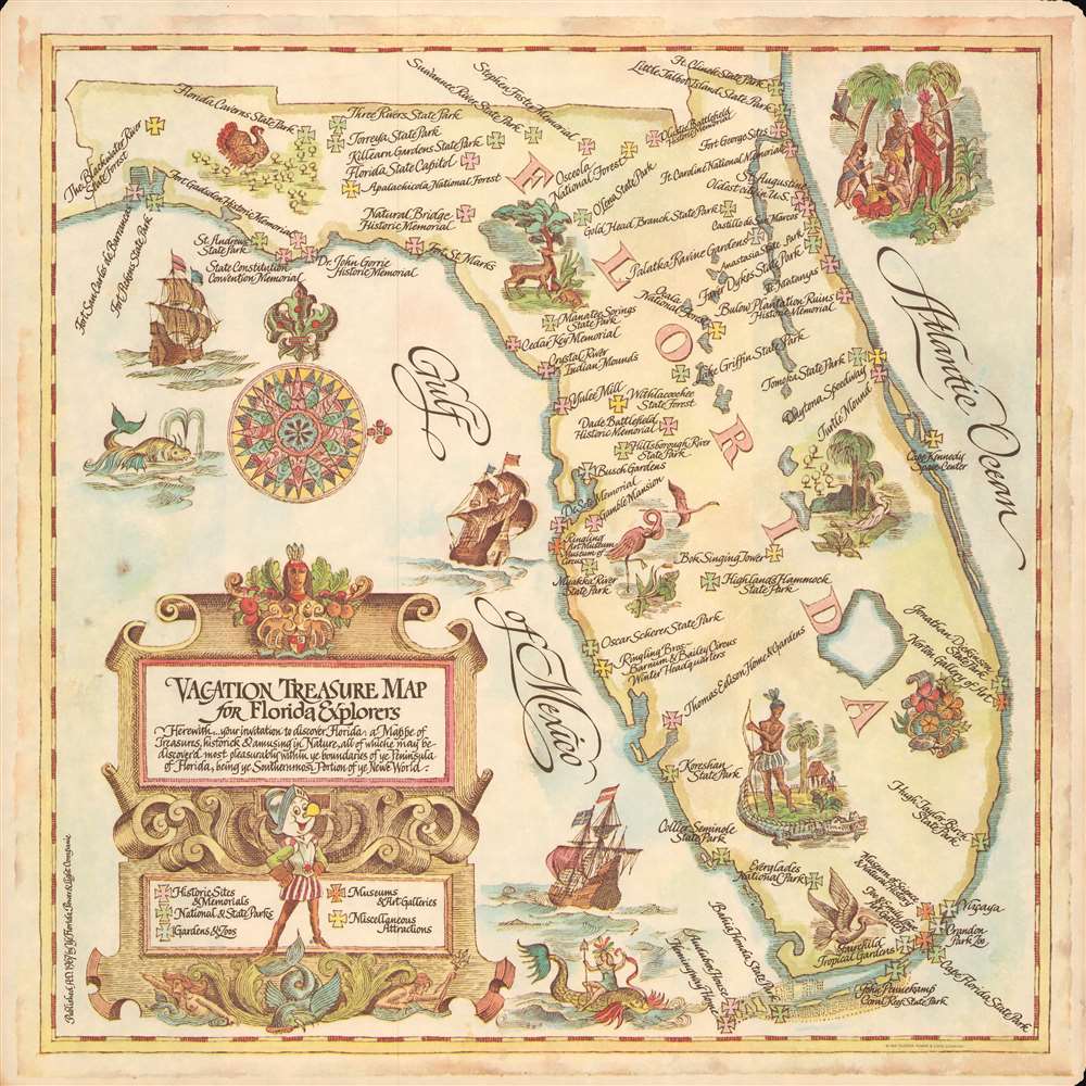 Vacation Treasure Map for Florida Explorers. - Main View