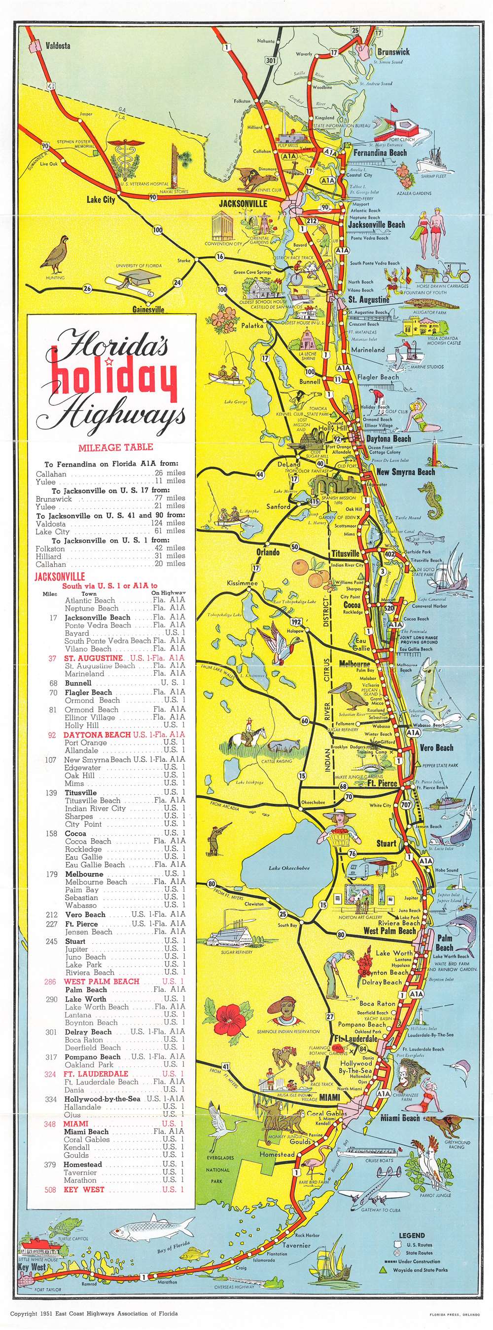 Florida's Holiday Highways for all of Florida's Famous East Coast. - Main View