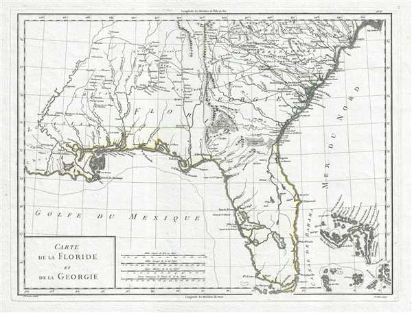 Carte de la Floride et de la Georgie. - Main View