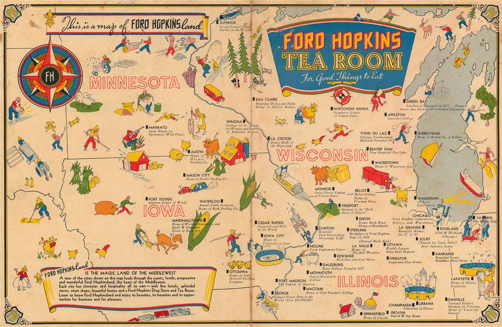 This is a map of Ford Hopkinsland. Ford Hopkins Tea Room For Good Things to Eat. - Main View