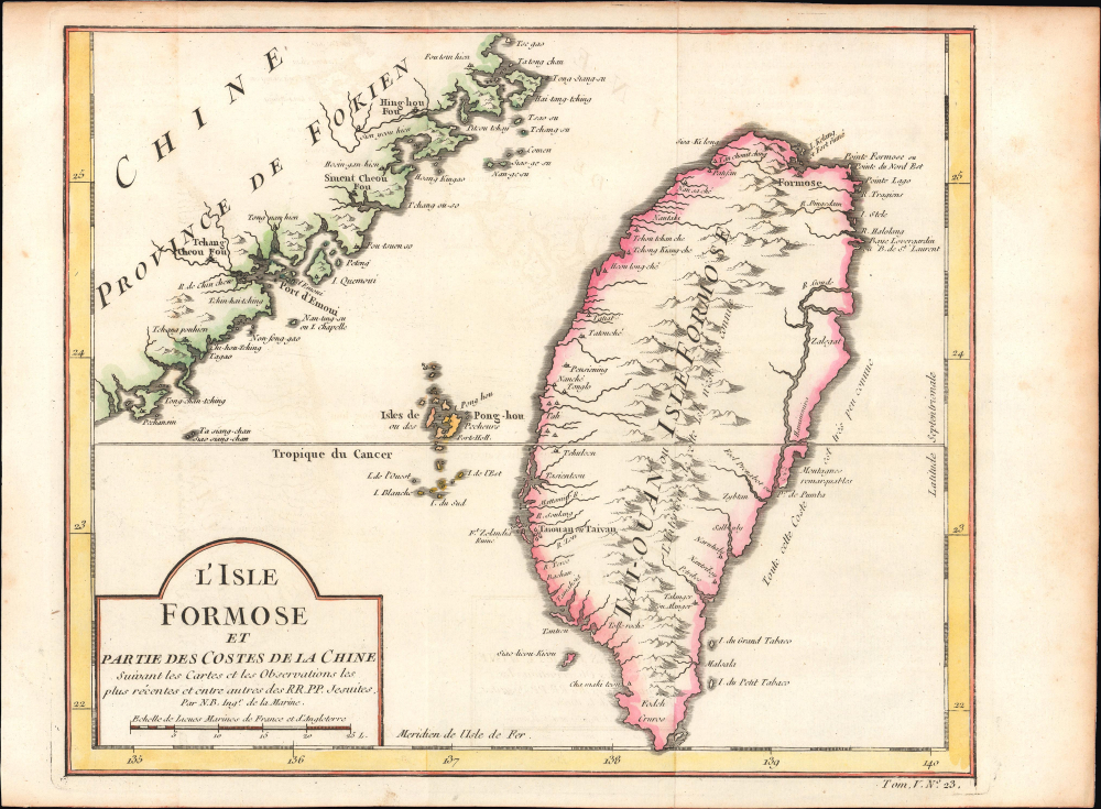 1756 Bellin Map of Formosa (Taiwan)