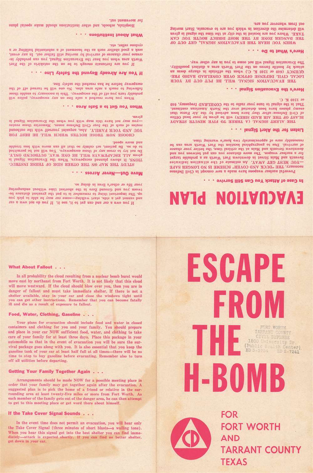 Escape the H-Bomb for Forth Worth and Tarrant County Texas. - Alternate View 1