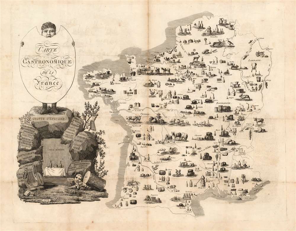 Carte Gastronomique de la France. - Main View