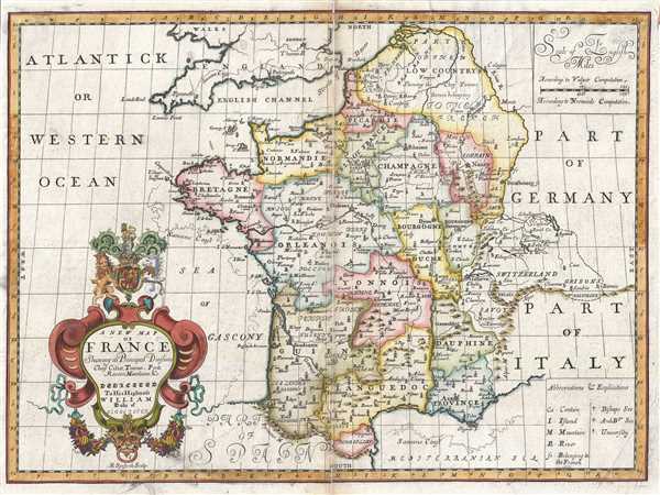 1712 Wells Map of France