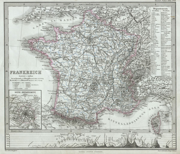 1862 Perthes Map of France
