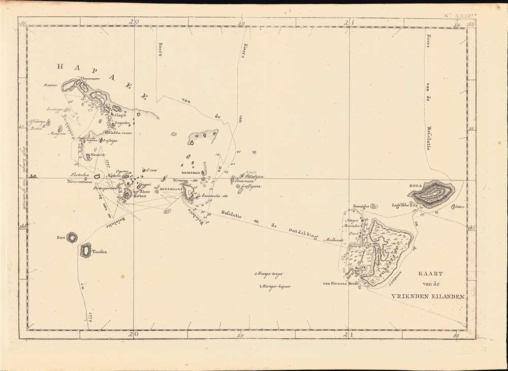 Kaart van de Vrienden Eilanden / [Map of the Friendly Islands]. - Main View
