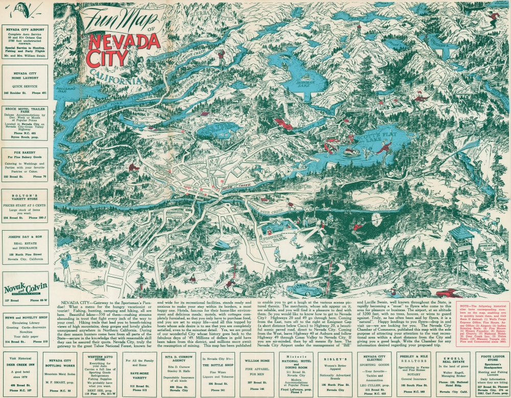 Fun Map of Nevada City California. - Main View