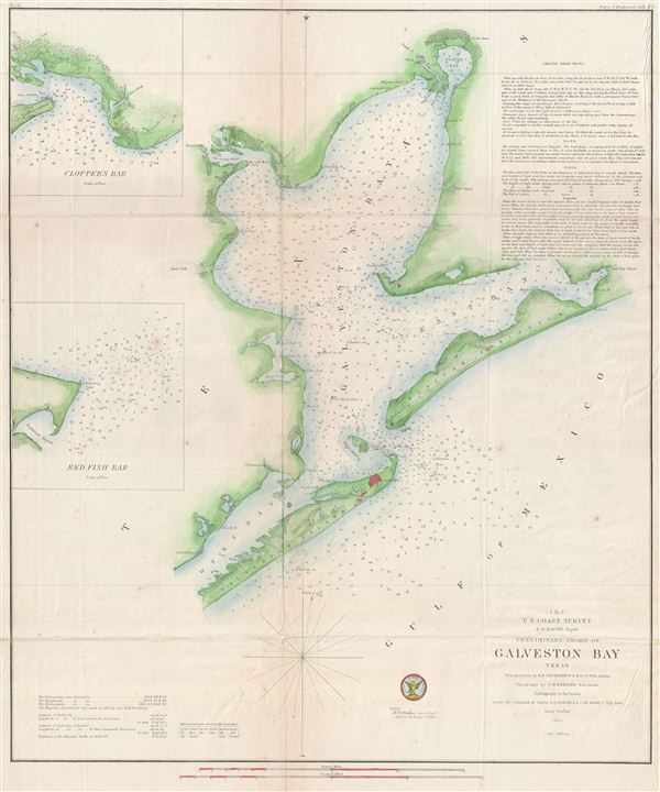 (I No. 3) Preliminary Chart of Galveston Bay Texas. - Main View