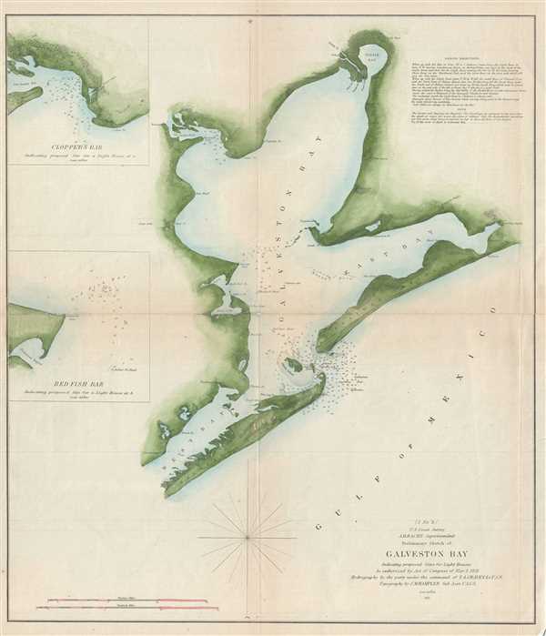 (I No. 2) Preliminary Sketch of Galveston Bay. - Main View