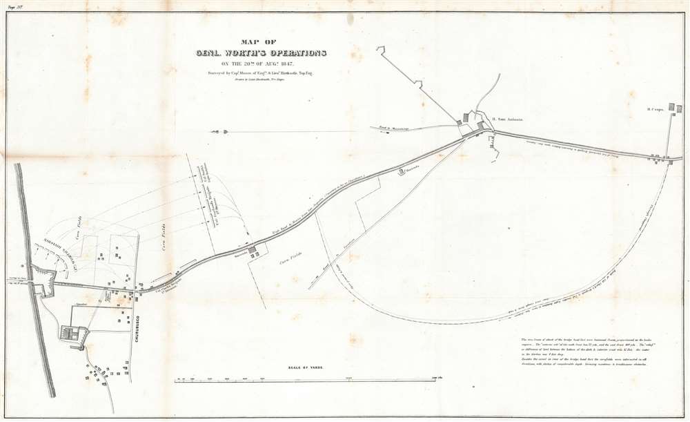 Map of Genl. Worth's Operations on the 20th of August, 1847. - Main View