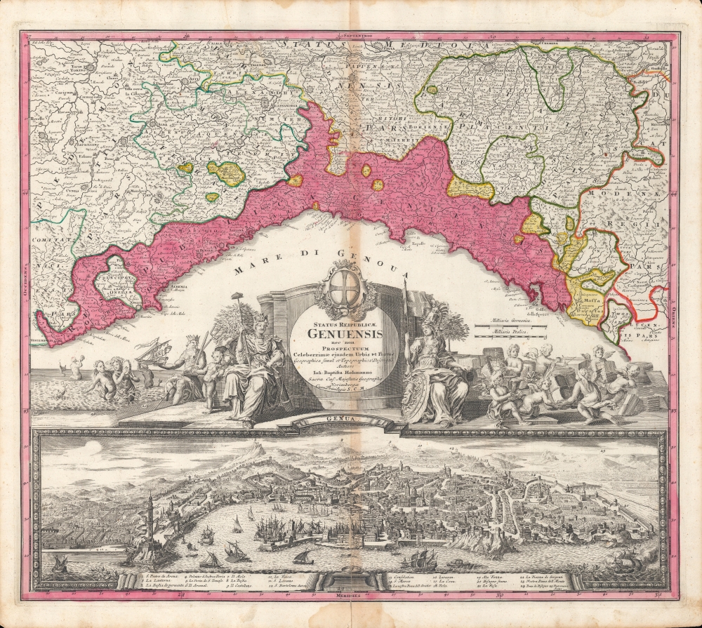 Status Reipublicæ Genuensis nec non Prospectuum Celeberrimæ ejusdem Urbis et Portus Geographica simul et Topographica Descriptio. - Main View