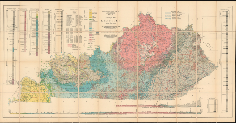 1929 Jillson Geological Map of Kentucky (inscribed by Jillson)