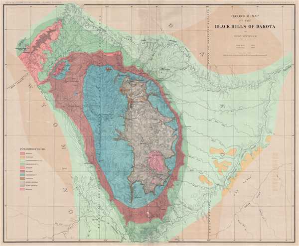 Geological Map of the Black Hills of Dakota. - Main View