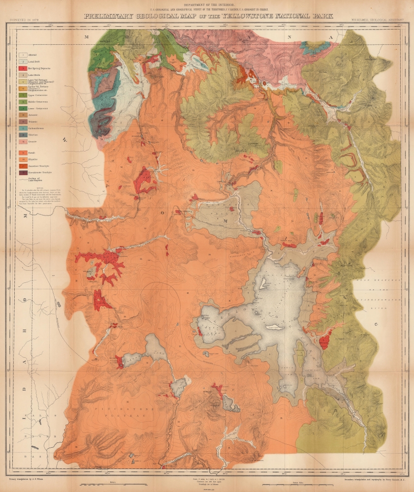 Preliminary Geological Map of the Yellowstone National Park. - Main View