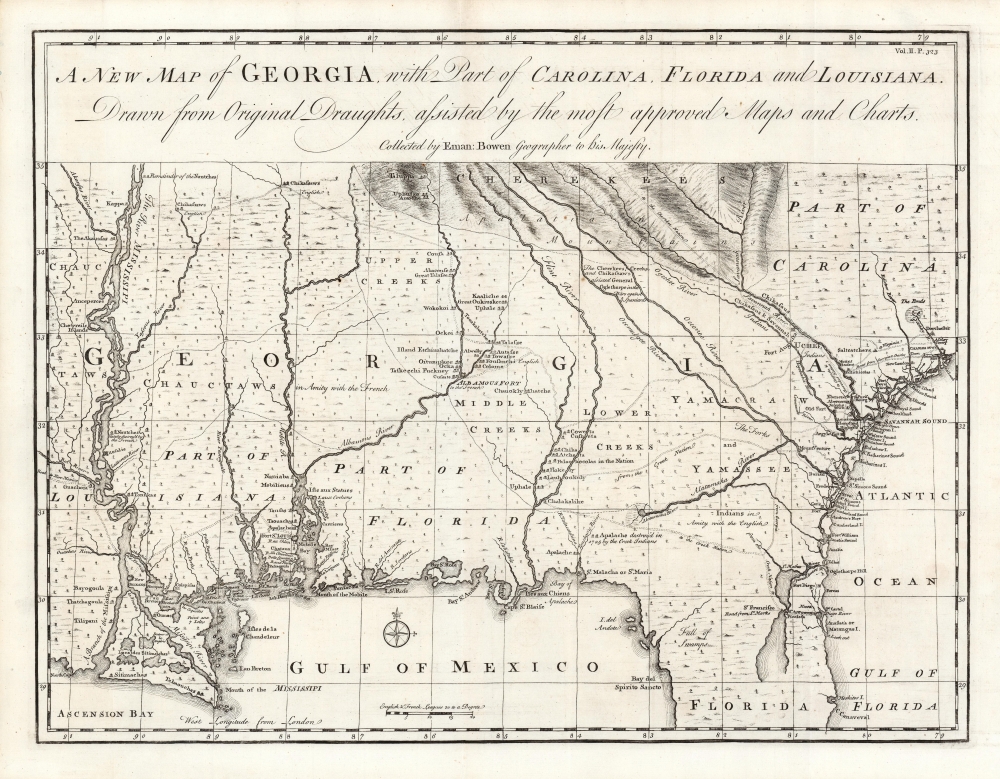A New Map of Georgia with Part of Carolina, Florida and Louisiana. - Main View