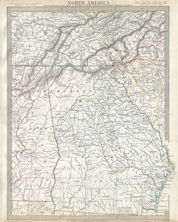 North America Sheet XII. Georgia, with Parts of North and South Carolina, Tennessee, Alabama and Florida. - Main View